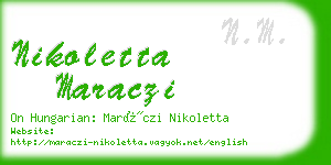 nikoletta maraczi business card